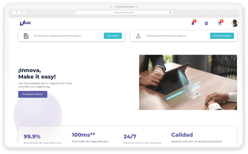 Mockup de Jaak creado por Launchy